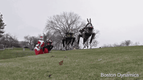 tastefullyoffensive:Video: Happy Holidays from Boston DynamicsBring on the robocalypse!