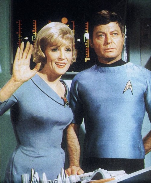 Majel Barrett and DeForest Kelley - Star Trek (1966)