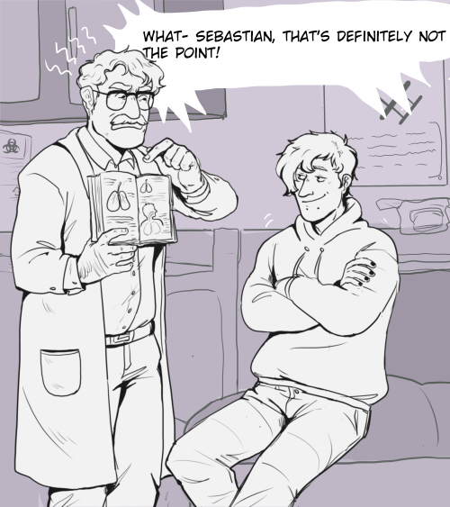 Heyyy I Love Ur Art Sm!! Was Wondering If You Could Draw Sebastian And Harvey At The Clinic?