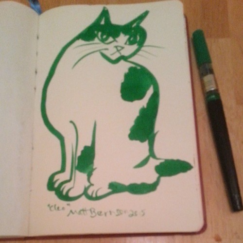 This cat thinks she’s the boss. #cats #meow #pentelbrushpen #ink #mattbernson #artistsontumblr