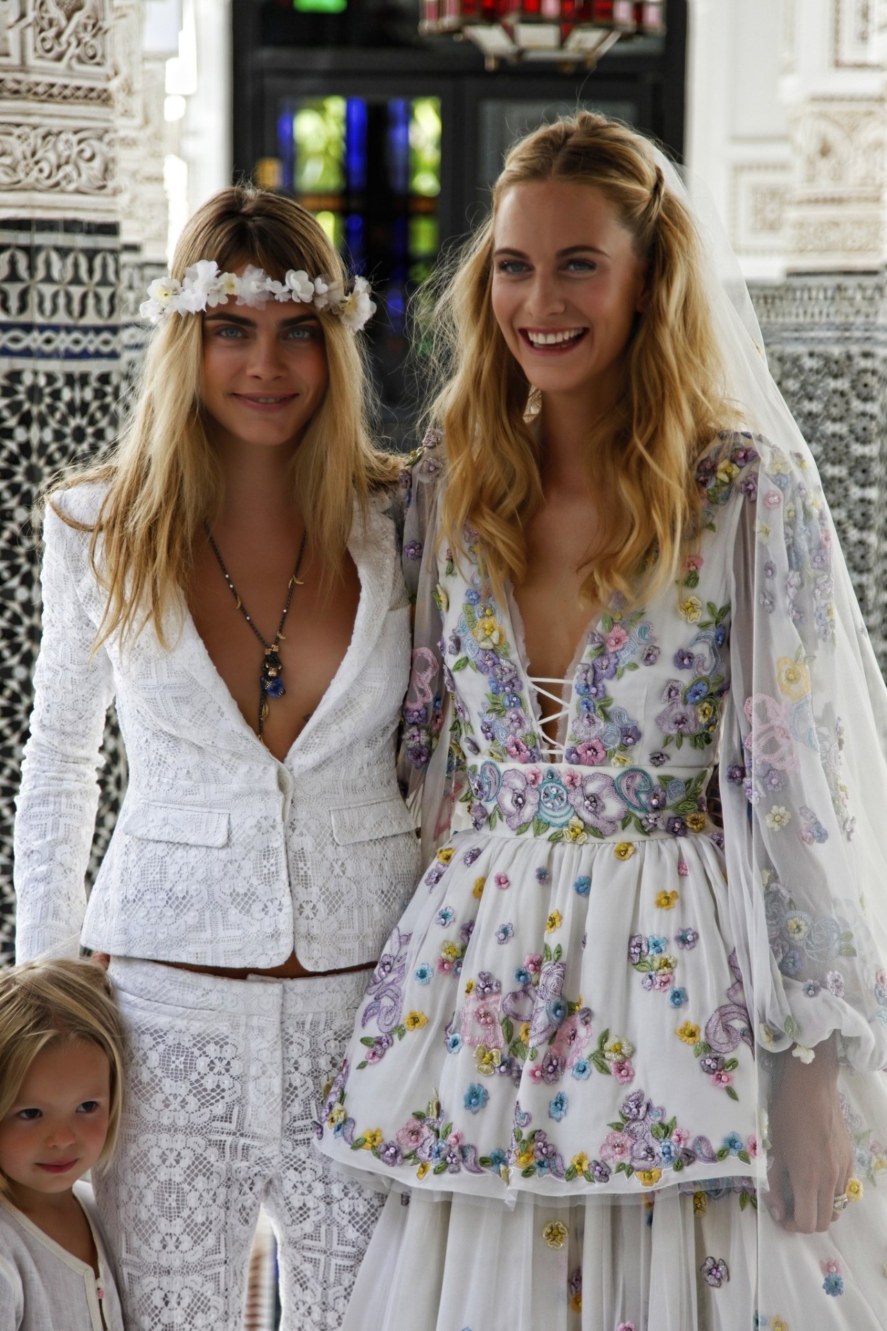fiftyshadesofcara:  25/05/14 - Cara Delevingne at Poppy’s wedding celebration in