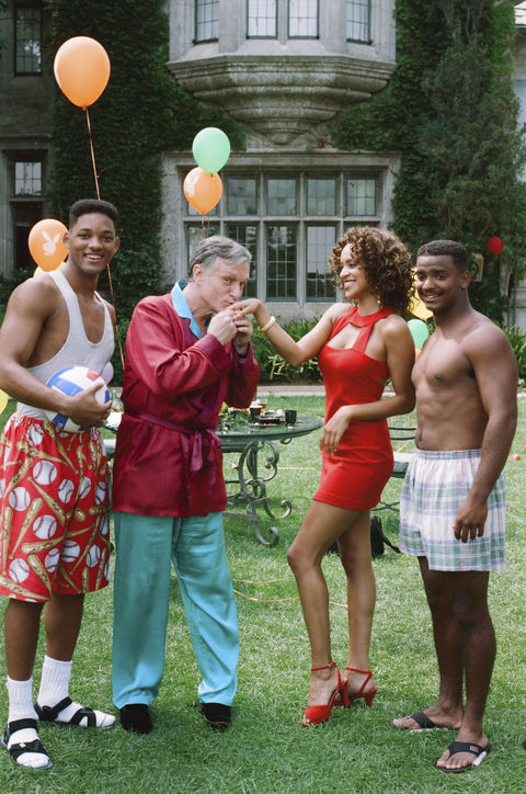 ghettost4r:  The cast of Fresh Prince of Bel Air at the Playboy mansion 