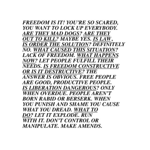minaturegolftheory:  Inflammatory Essays by Jenny Holzer, 1979-82 I first happened upon Jenny Holzer’s Inflammatory Essays on a street in the Lower east Side, where they belonged, wheat pasted on the plywood covering over a construction site, not