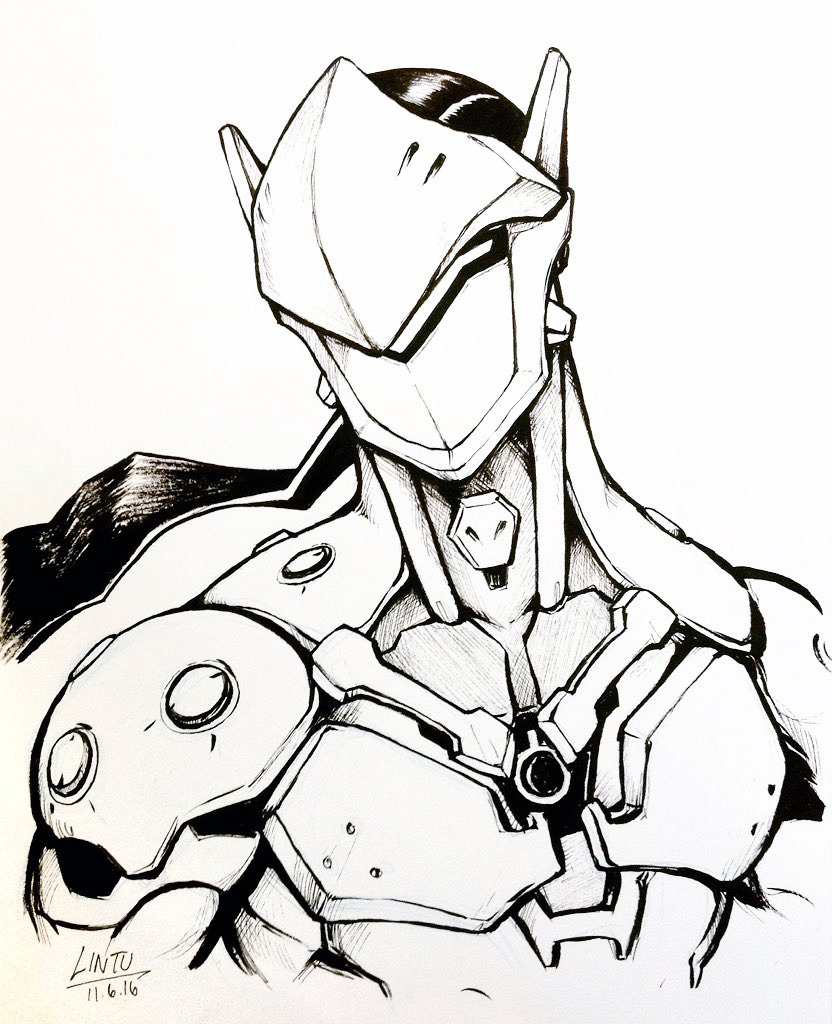 lintufriikki:  overwatch inks i drew while selling stuff at the con~ thanks everyone