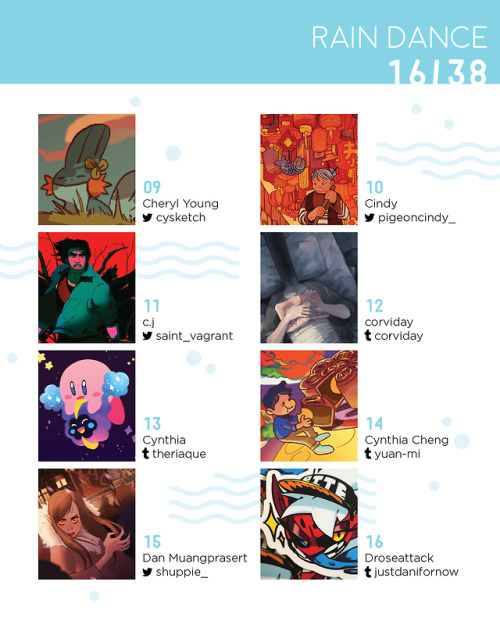raindancezine:  ARTIST LIST ANNOUNCEMENT  And here we have it, one day early: OUR ARTIST LIST!! Than
