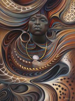 fuckyeahmythologicalbeasts:  African Spirits I &amp; II, by Ricardo Chávez-Méndez 