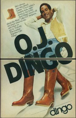 globochem:  60s70sand80s:  Dingo boots ad, 1979  why does he have 3 legs 