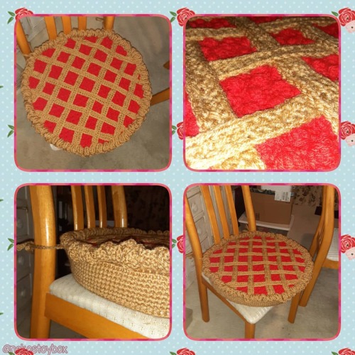 Finally finished this cherry pie seat cushion that I initially started to make it for work, but now 