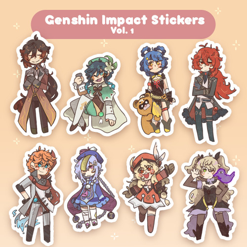 Genshin impact stickers added to my store!!Im also having a sale!! Get 25% off your order (Not inclu