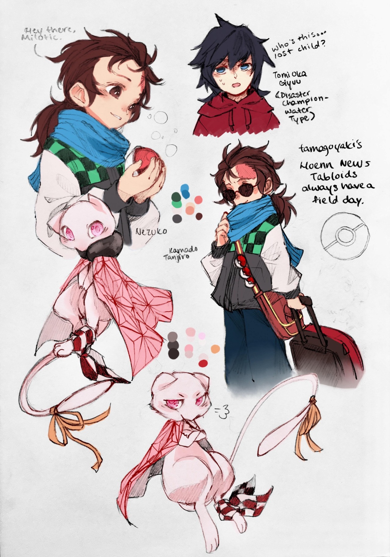 Here Comes A Thought — Colored KnY Pokémon au doodles for the really