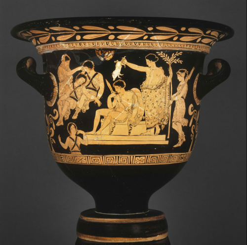 via-appia:Apulian red-figure bell-krater, the purification of Orestes by Apollo in Delphi, and the s
