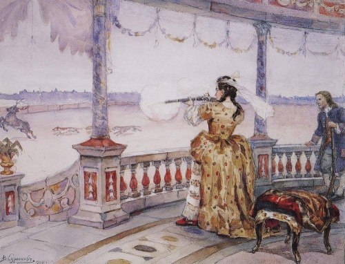 russian-style - Vasily Surikov - Empress Anna Ioannovna in...