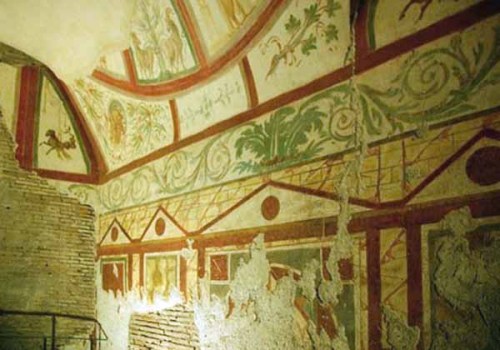 romegreeceart:Another fresco of the Roman house under SS. Giovanni e Paolo, Rome.There are actually 