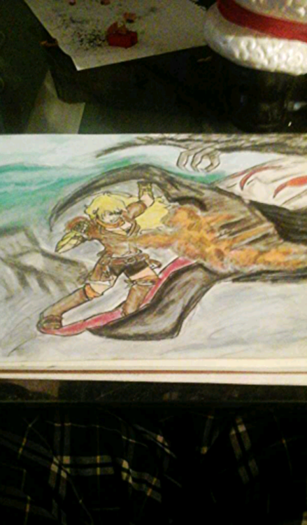 Holy fucking shit that took a long time, I used EVERY SINGLE ONE of my pastels for this. Scene Re-draw featuring Yang Xiao Long being a freaking boss “I. HOPE. YOUR. HUN. GRY!!”