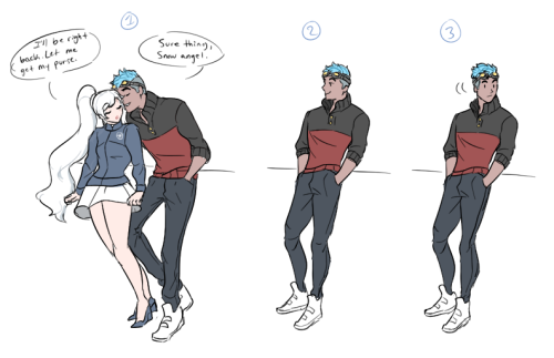 stream shenanigans part 1………………….. that one ice skating au….neptune is instructor weiss’s bf but hes a bad bfthen blake attacks, consoles weiss, and they skate off together as gfs while nep lays