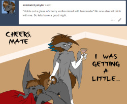 asksketchyskylar:cloppy-pony:IT’S A PUN!  MPK taking @asksketchyskylar butt virginity First time Skylar being topped.. looks like he went for a drink at the wrong time. This isn’t exactly what he meant by a ‘good night’.. Perhaps he should drink