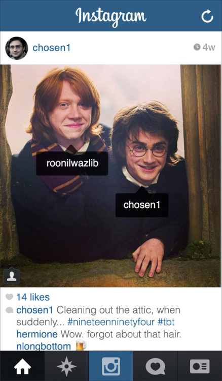 fuckyeahdeathlyhallows:buzzfeed:If present day Harry Potter had an Instagram, he would be such a dad