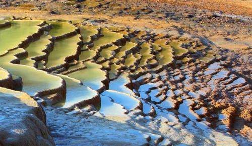 Badab-e SurtThese are the travertine terraces of Badab-e Surt in Northern Iran. Waters from hot spri