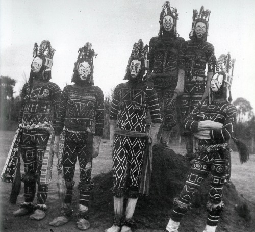 ukpuru:Igbo Agbogho Mmuo (maiden spirit) masks of unknown date and origin.