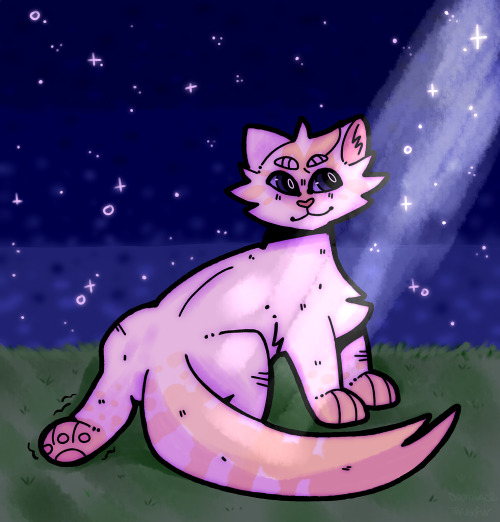 thrushfur:tfw u strecha your leggy in the moonlight, my part of an art trade with @pollenkit !!