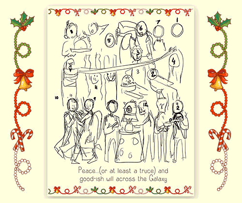 A Doctor Who Christmas Party! I thought it would be nice to upload my geeky cards as separate posts,