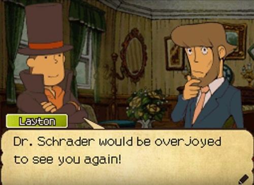 Layton, didn´t Delmona asked you not to talk about his fake hair? (on Unwound Future, when he 