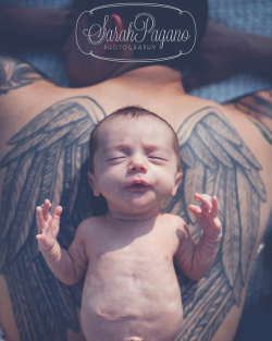 letslivlavlaf:  Pictures Of Cute Babies With Their Badass Tattooed Parents