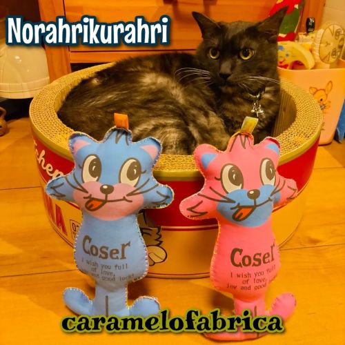  #ブラックスモーク 夜な夜な チクチク(ΦωΦ) 次はお手手だね✨#caramelofabrica #カラメロファブリカ(ФωФ)★ #ブルーネコ #ピンクネコ #ハンドメイド #カラフル 