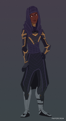 papercrow:  tali’s armour in ME3 is my favorite outfit so i just had to redesign it for human!tali.  hi-res i also drew up some designs of her armoured visor (which you can view here and here) but decided not to go through with it for the final