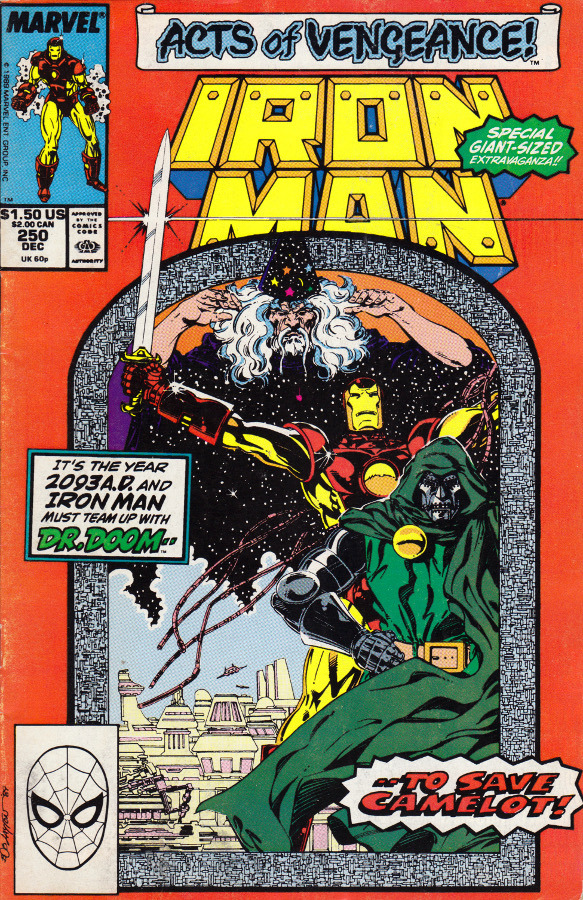Iron Man, No. 250 (Marvel Comics, 1989). Cover art by Bob Layton.From Oxfam in Nottingham.