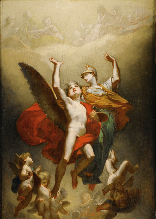 monsieurleprince:Pierre-Paul Prud’hon (1758 -1823) - Minerva leading the Genius of Arts to Immortali