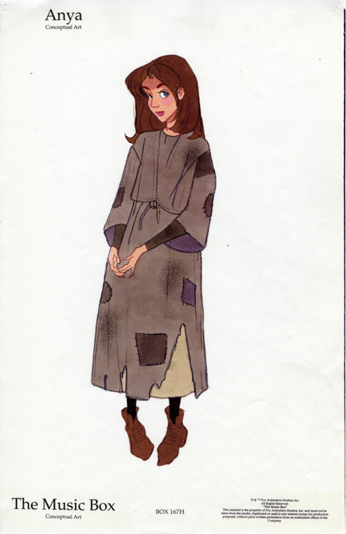 beyondthegoblincity: Concept art for Anya/Anastasia from Anastasia (1997) [credit: Savannah College 