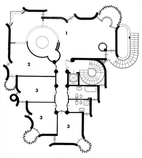 arquigraph: Organic Architecture Paolo Portoghesi + Victor Gigliotti: Papanice House. 1966-1970. Thi