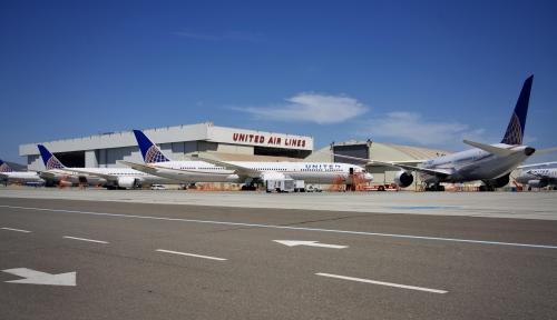 United Airlines. 3 Boeing 787 Dreamliners. San Francisco Airport 2020. [OC] 7952 X 5304.