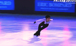 yunamao-gifs:  Yuzuru HANYU, Ending ❧ Trophée Eric Bompard 2013 