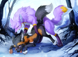 dwagontwins:   Winter ferals - by Hioshiru  