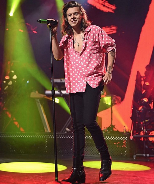 harry styles button down shirt