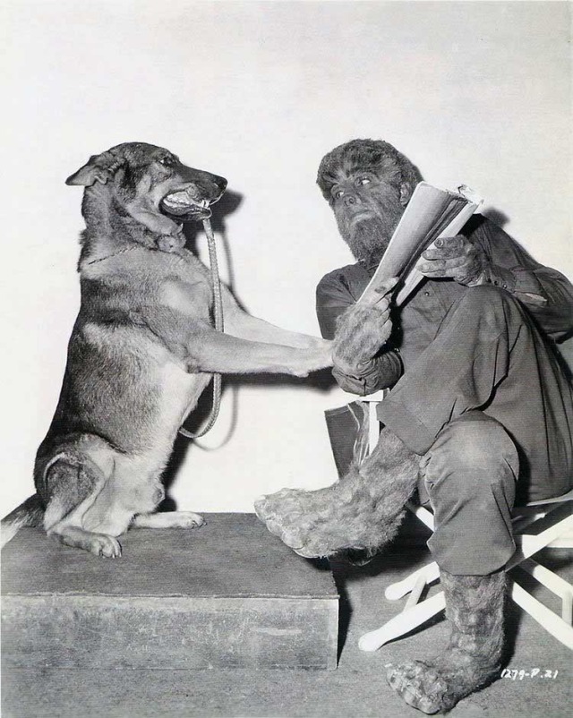 chelsamander:Lon Chaney Jr and his dog ‘Moose’ 