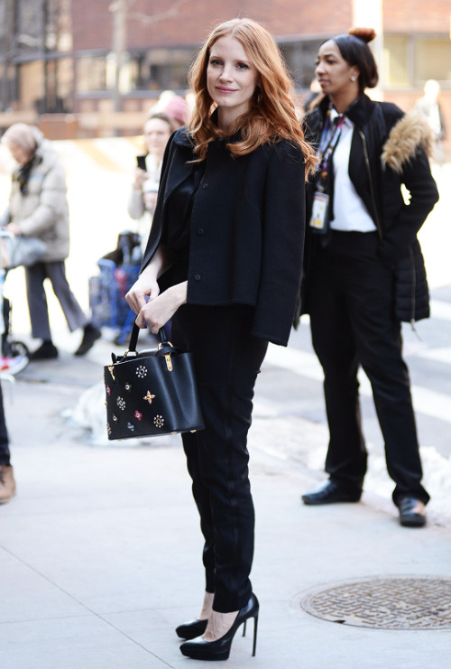 jessicachastainsource: Jessica Chastain out and about in New York City on March 22, 2017