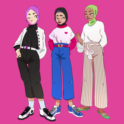 z-artblog:Some Gorgeous flags used as a colour pallet for these beautiful girls! Can you tell which 