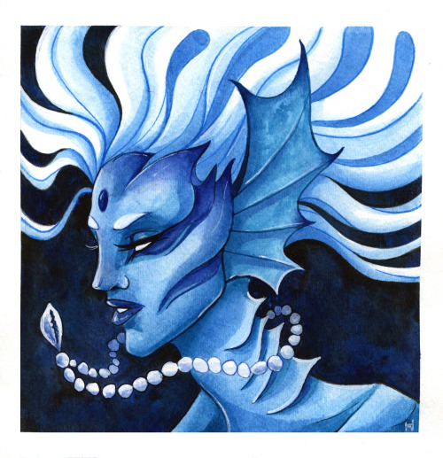 Painted this for Mermay last year! Hydrus watercolors.