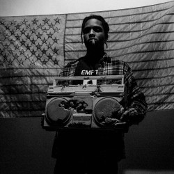 mxdvs:  Asap Rocky holding dust boombox by