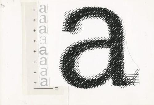 Adrian Frutiger, type design using the letter a, 1980-1996. Museum für Gestaltung Zürich, 1+2+3