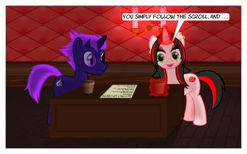 cayennesdungeon:Cayenne, mistress of the intentionally misleading writing! Starring @phantomthorns and a completely innocent flower. “Bad” End it says >w>