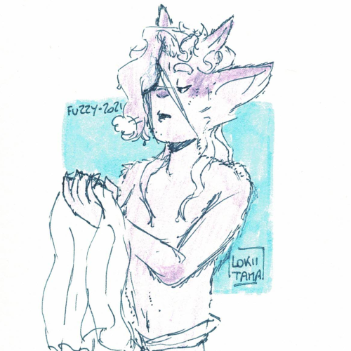 Day 21: Fuzzy with Thaska being all fluffy after getting out of the shower!(Hair untied, whoo!)