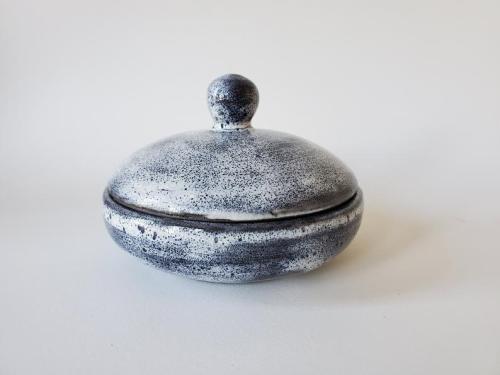 Salt Cellar In Snow Swirl // EBclayStudio