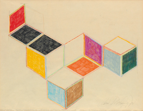 kafkasapartment:Sketch for Wall,1970. Alvin D. Loving, Jr. Graphite and color pencils on graph 