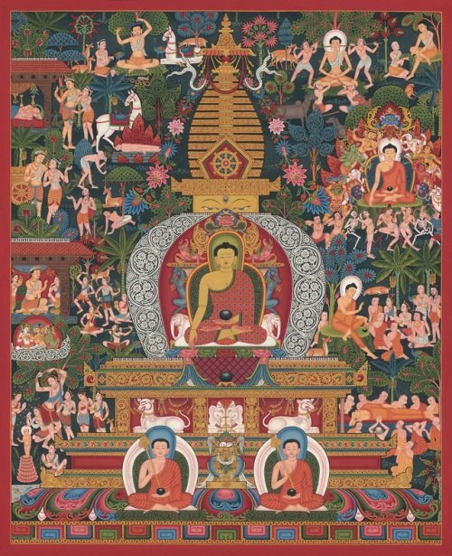 Life of Buddha, nepali paubha,by Mukti Singh Thapa