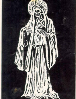 blackpaint20:  Santa Muerte Blanca Santa Muerte  is a female folk saint venerated primarily in Mexico and the United States. A personification of death, she is associated with healing, protection, and safe delivery to the afterlife by her devotees.Not