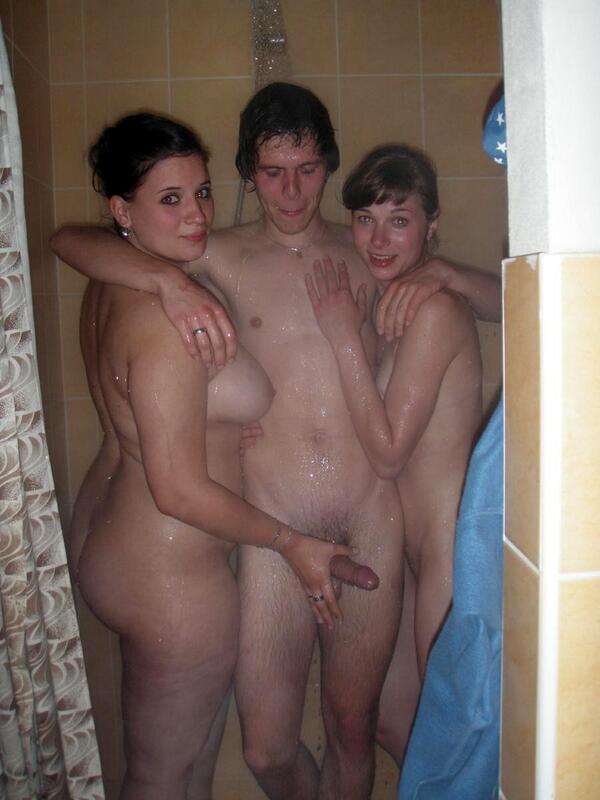Naked girls having sex with boys in the shower